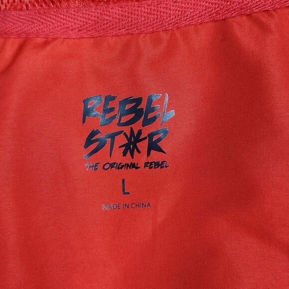 Rebel Star Color Block Pullover Hooded Windbreaker Primary Colors Size L - Picture 5 of 6